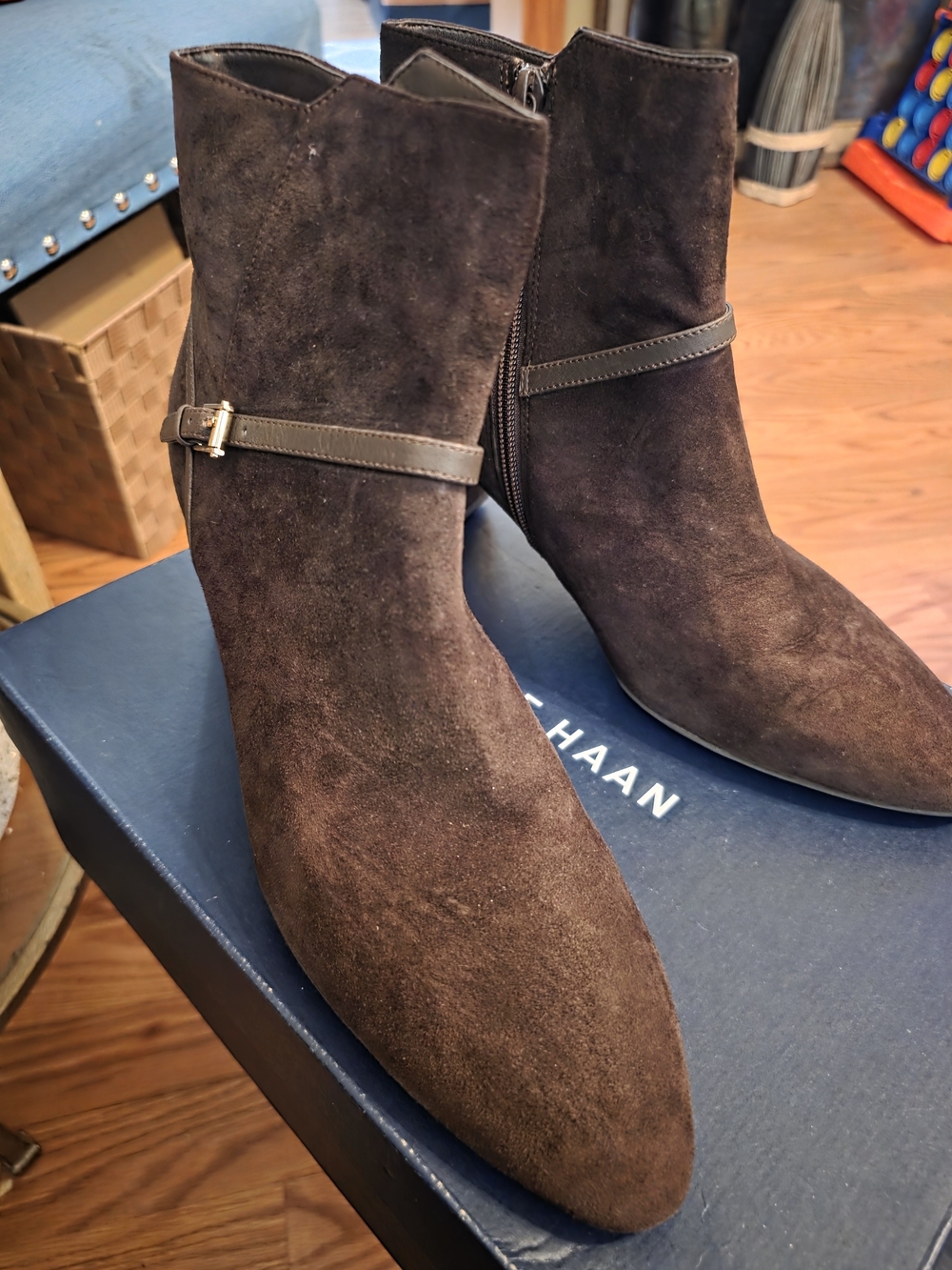 Cole Haan Dark Brown Suede Women's Ankle Chukka Boots